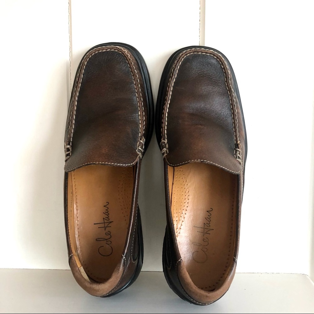 Men’s COLE HAAN Nike Air Brown Leather Slip-On Loafers